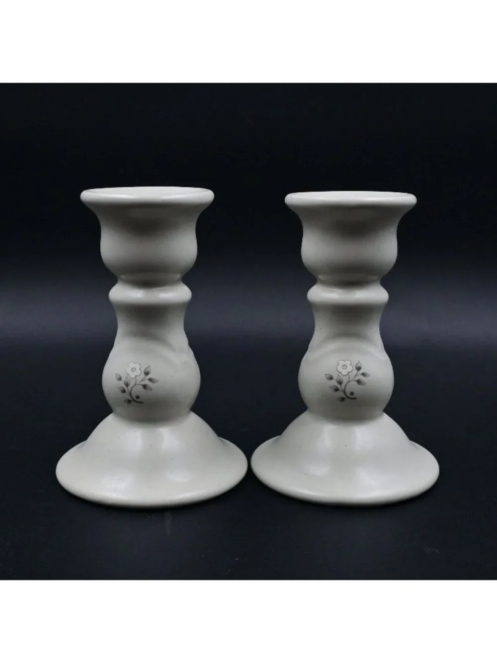 Pfaltzgraff Heirloom Pattern Set of 2 Candlesticks Candle Holders 5”